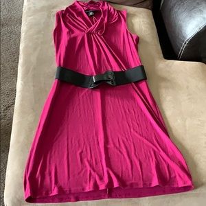 Women’s knee length dress with belt